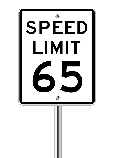 speed limit 65 sign