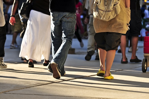 people on sidewalk