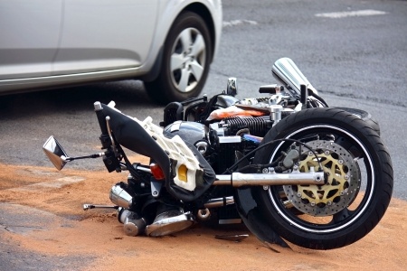 a crashed motorcycle