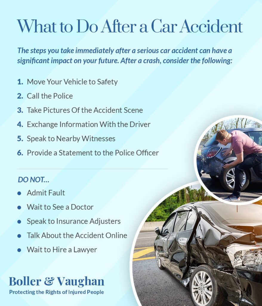 steps to take after a car accident - Boller & Vaughan